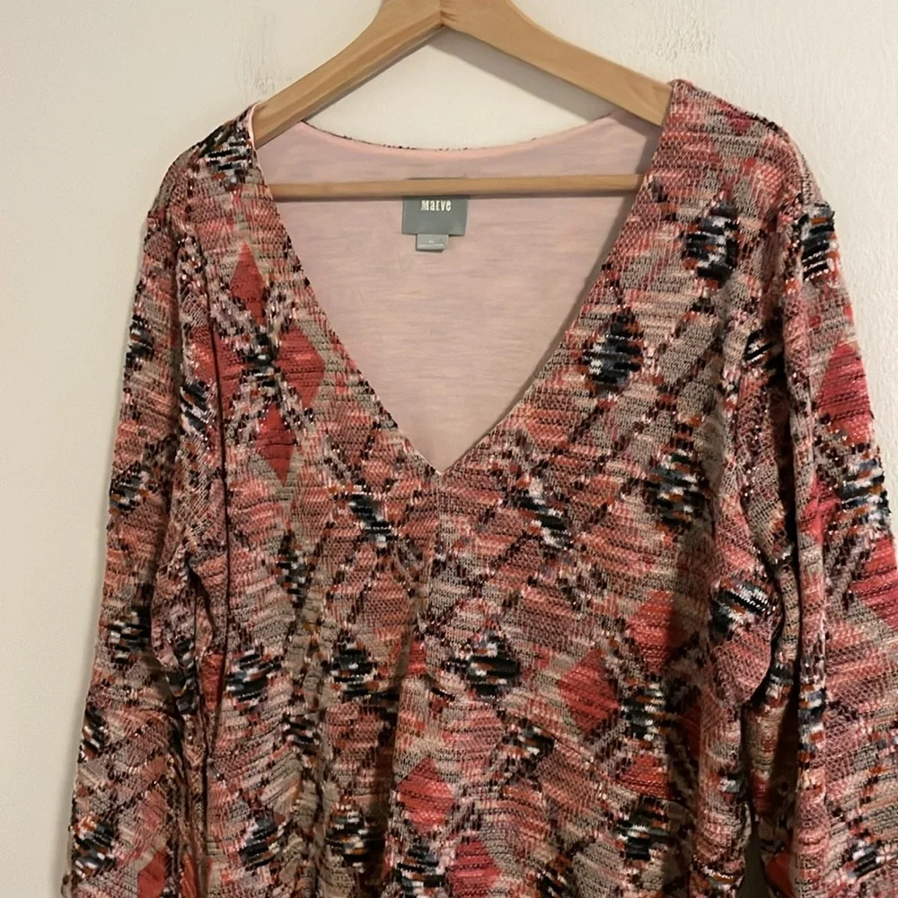 Maeve Anthropologie Erina‎ Swing Dress Women’s Size XL Bell Sleeve Mini Pink - Picture 4 of 9